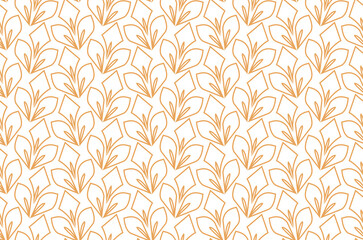 Aufkleber - Flower geometric pattern. Seamless vector background. White and golden ornament