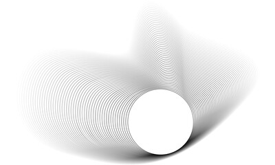 Poster - Circles lines wavy. Geometric technology round shape. Overlay transparent vector background