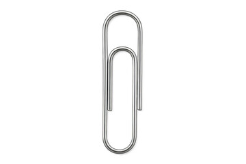 Poster - Single metallic paperclip on a transparent background, perfect for adding a touch of realism to any project