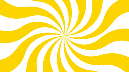 Aufkleber - Abstract bold and clean background with a yellow and white spiral twist pattern. Curved, wavy rays forming vortex-like motion. Bright yellow and white stripes  high-contrast, hypnotic visual effect. 