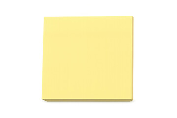 Fototapete - Single yellow sticky note isolated on a transparent background, perfect for adding reminders or messages to your designs
