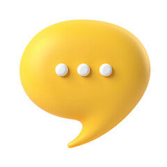 Poster - A yellow speech bubble with three white dots isolated on transparent background