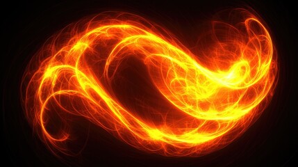 Poster - Dynamic fire swirls abstract background digital art dark environment close-up energy and motion
