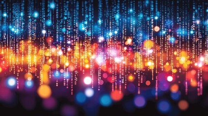 Leinwandbilder - Digital light show abstract background visual art colorful display high-tech environment