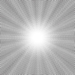 Aufkleber - Dotted background. Abstract halftone concentric pattern. Gradient mosaic radial texture. Vector illustration.