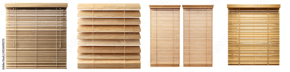 Wooden blinds adorning a window in an interior setting Stock Photo ...