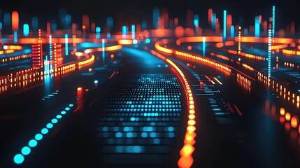 Poster -  Dynamic data visualization trends in technology digital art abstract background high-contrast futuristic concept
