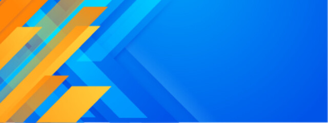 Poster - Abstract design featuring blue and yellow overlapping shapes. Perfect for backgrounds, graphic design projects, and modern geometric themed concepts.
