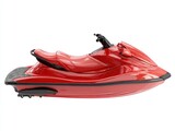 Sleek Red Personal Watercraft on White Background