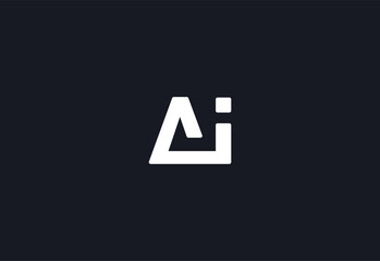 Aufkleber - AI Logo Geometric Monogram Design For Tech, Chatbot, Virtual Assistant, Neural Network, SaaS, Smart Digital Tool. Perfect For Startup of Communication System and Automatisation. Vector Illustration