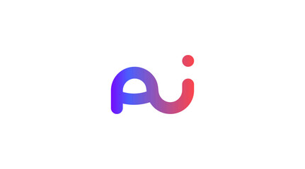 Aufkleber - AI Color Fusion Logo Monogram Design For Tech, Chatbot, Virtual Assistant, Neural Network, SaaS, Smart Digital Tool For Startup of Communication System and Automatisation. Vector Illustration