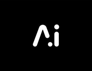 Aufkleber - AI Modern Geometric Logo Monogram Design For Tech, Chatbot, Virtual Assistant, Neural Network, SaaS, Smart Digital Tool For Startup of Communication System and Automatisation. Vector Illustration