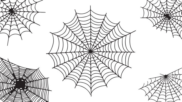 Halloween illustration of spider webs