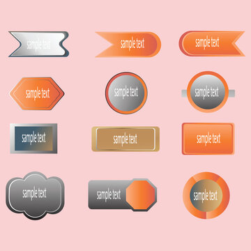 A modern set of vector badges, labels, and ribbons featuring fluid gradients and minimalist designs for promotions.