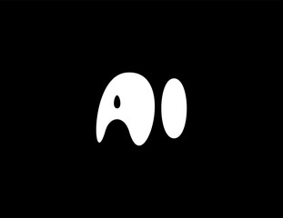 Aufkleber - AI Logo Blot Letters Monogram Design For Tech, Chatbot, Virtual Assistant, Neural Network, SaaS, Smart Digital Tool. Perfect For Startup of Communication System and Automatisation. Vector Illustration