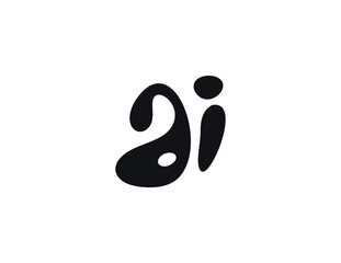 Aufkleber - AI Logo Monogram Design For Tech, Chatbot, Virtual Assistant, Neural Network, SaaS, Smart Digital Tool. Perfect For Startup of Communication System and Automatisation. Vector Illustration