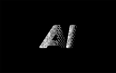 Aufkleber - Fast Speed AI Logo Monogram Design For Tech, Chatbot, Virtual Assistant, Neural Network, SaaS, Smart Digital Tool. Perfect For Startup of Communication System and Automatisation. Vector Illustration