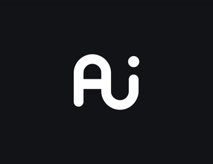Aufkleber - AI Logo Monogram Design For Tech, Chatbot, Virtual Assistant, Neural Network, SaaS, Smart Digital Tool. Perfect For Startup of Communication System and Automatisation. Vector Illustration