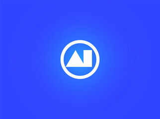 Aufkleber - AI Logo Monogram Design For Tech, Chatbot, Virtual Assistant, Neural Network, SaaS, Smart Digital Tool. Perfect For Startup of Communication System and Automatisation. Vector Illustration