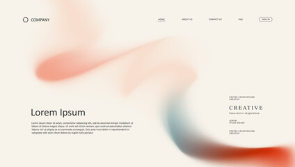 Fototapete - Abstract wave of landing page. fluid gradient website design
