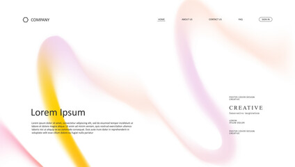 Fototapete - Abstract wave of landing page. fluid gradient website design