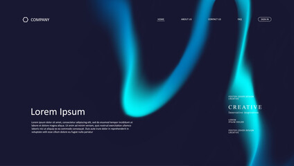 Fototapete - Abstract wave of landing page. fluid gradient website design
