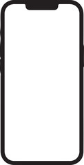 Poster - Modern Smartphone Mockup Template Illustration Depicting a Blank White Screen for App, Website, and UI Design Display Purposes