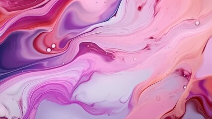 Poster - This captivating abstract fluid art showcases stunning pink and purple swirling patterns in a mesmerizing way