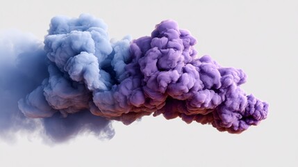 Poster - Purple and blue cloud with a white background
