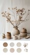 © adha - Beige ceramic wares and dried botanicals