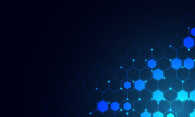 Aufkleber - Abstract technology background and design element with hexagons pattern and geometric shapes