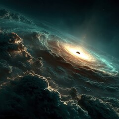 Wall Mural - abstract cosmic swirl with bright galactic core cosmic abstract bright core space galaxy nebula star