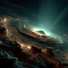 Wall Mural - cosmic black hole energy swirl in deep space - dramatic astronomy background space cosmic astronomy