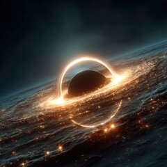 Wall Mural - cosmic black hole with luminous accretion disk cosmic black hole space universe galaxy astronomy car