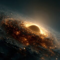 Wall Mural - cosmic black hole absorbing energy in swirling space space energy cosmic black hole galaxy universe