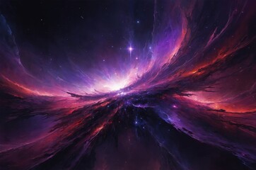 Wall Mural - Energetic outer space background featuring galaxies, nebulae, and cosmic lights across a glowing expanse.

