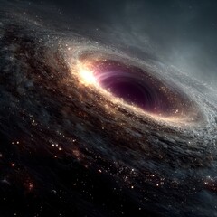 Wall Mural - swirling galaxy and black hole core galaxy swirling black hole astronomy universe cosmos celestial