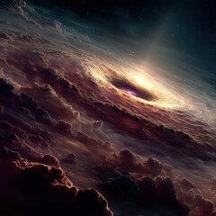 Wall Mural - dramatic cosmic vortex with glowing nebula space cosmos universe galaxy black hole vortex nebula gas