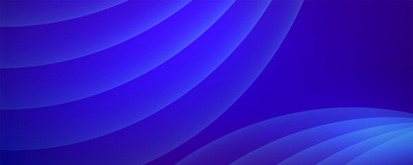 Poster - Abstract deep blue background with curving, glowing bands