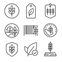 set of icons for a farm or agriculture theme