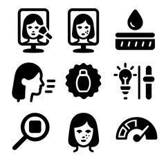 Poster - Woman with a magnifying glass on her face