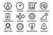 © Bohdan - Icons illustrating focus, time management, productivity, and motivation tools