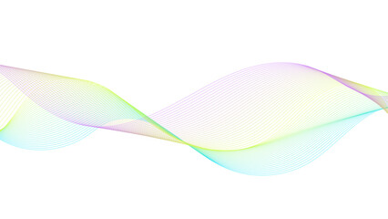 Wall Mural - abstract blue flowing wave futuristic lines isolated on white background.