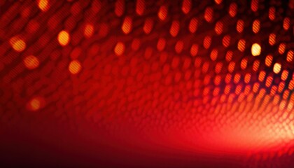 Poster - vibrant red hexagonal bokeh pattern with reptile-like texture and glowing light spots for abstract web design, futuristic branding, or bold print background

