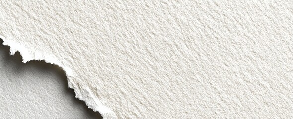 Poster - Torn Edge of Textured White Paper, Suitable for Mockups, Graphic Design, and Creative Projects Requiring a Natural, Minimalist Aesthetic : Generative AI
