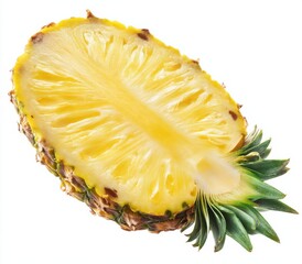 Poster - Sliced Pineapple on White Background, Showcasing Tropical Freshness and Healthy Eating, Perfect for Summer Promotions and Food Blog Content : Generative AI