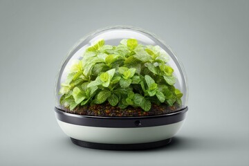 Aufkleber - Small Plant Terrarium in a Glass Dome, Representing Sustainable Living and Environmental Awareness for a Greener Future : Generative AI