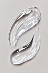 Poster - Clear Gel Swatches on Neutral Background, Representing Purity and Transparency in Skincare Product Marketing and Beauty Industry : Generative AI