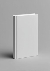 Aufkleber - Blank White Book on Gray Background, Ideal for Mockups and Publishing Promotion, Representing Knowledge and Learning Resources : Generative AI