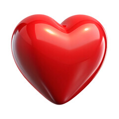Leinwandbilder - Glossy red heart shape isolated against a pure transparent background suitable for romantic concepts
